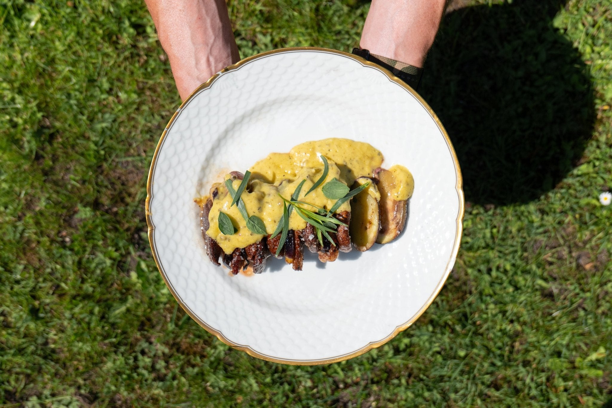 Thomas Rodes grillede andebryst- & shiitakespyd og hollandaise med madagaskarpeber - Gastrotools.dk